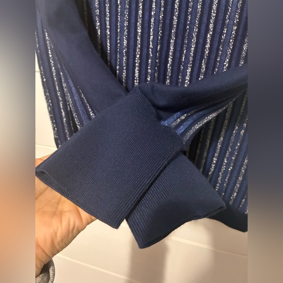 Ted Baker Women's Myree Pullover Metallic Striped Jumper Sweater Size 12 - Picture 7 of 7